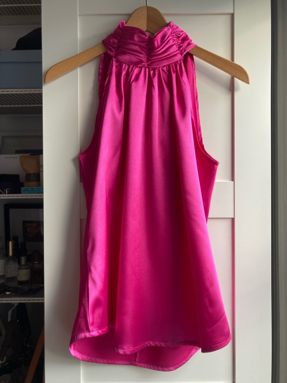 Julian Chang 100% silk hot pink Blouse